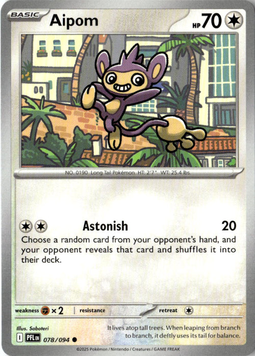 Front of Aipom 078/094 from Phantasmal Flames