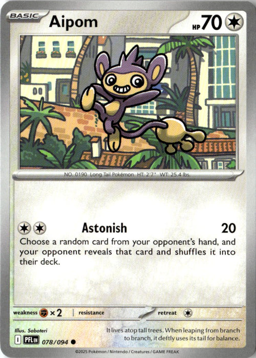 Front of Aipom 078/094 from Phantasmal Flames