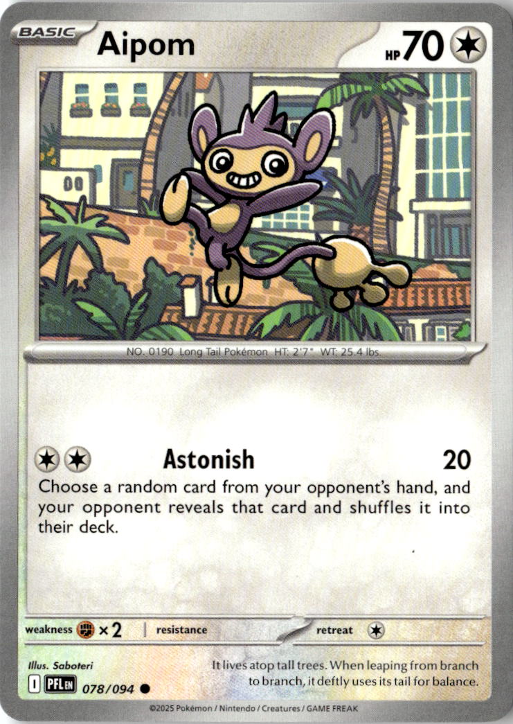 Front of Aipom 078/094 from Phantasmal Flames