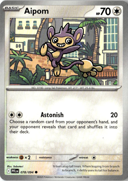 Front of Aipom 078/094 from Phantasmal Flames