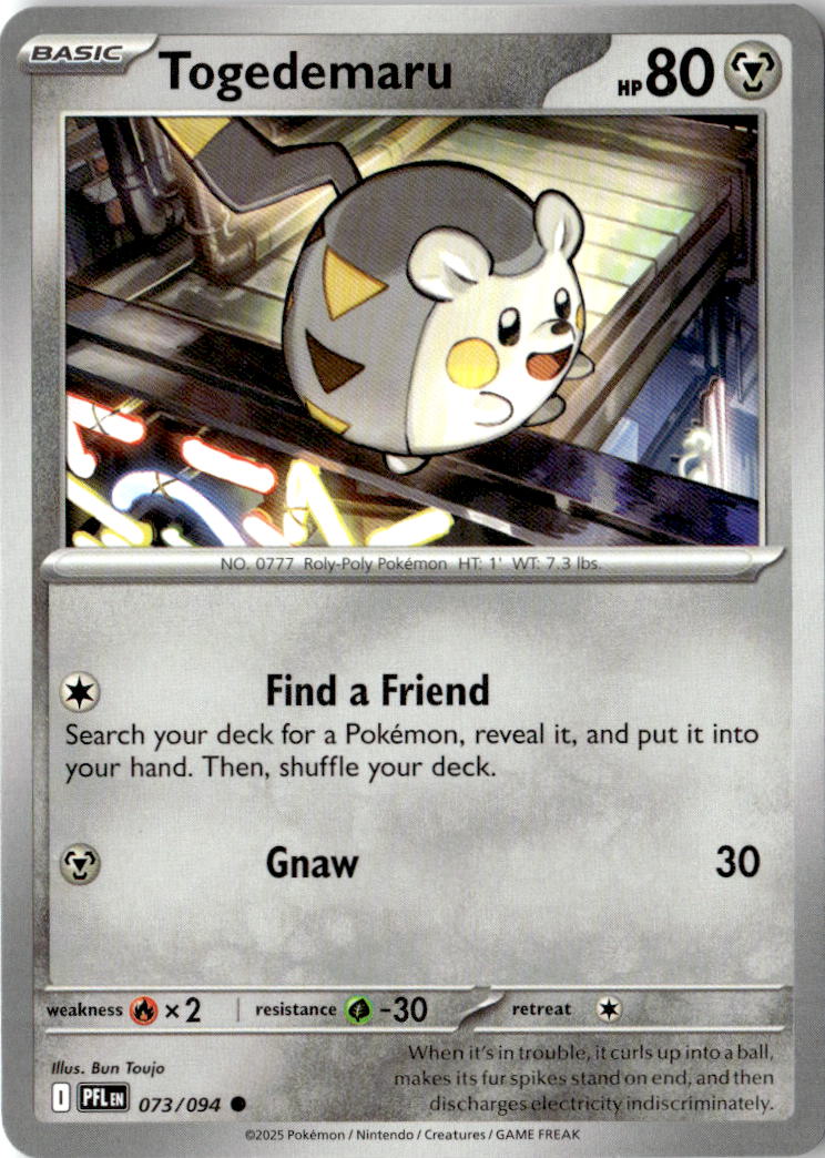 Front of Togedemaru 073/094 from Phantasmal Flames