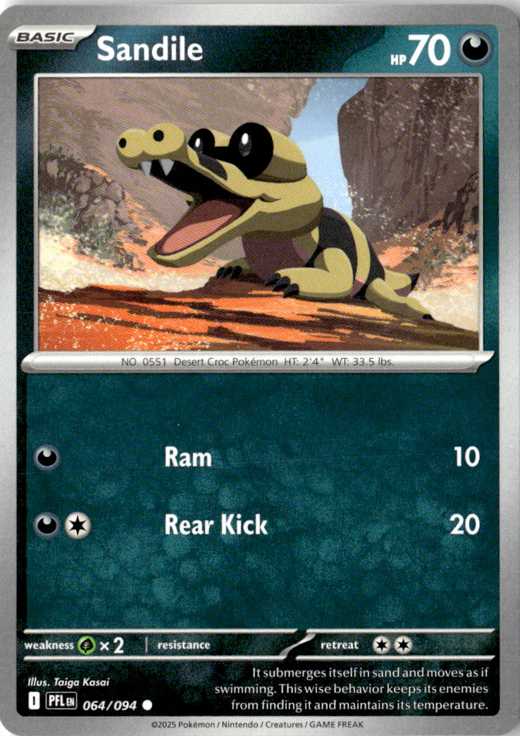 Front of Sandile 064/094 from Phantasmal Flames