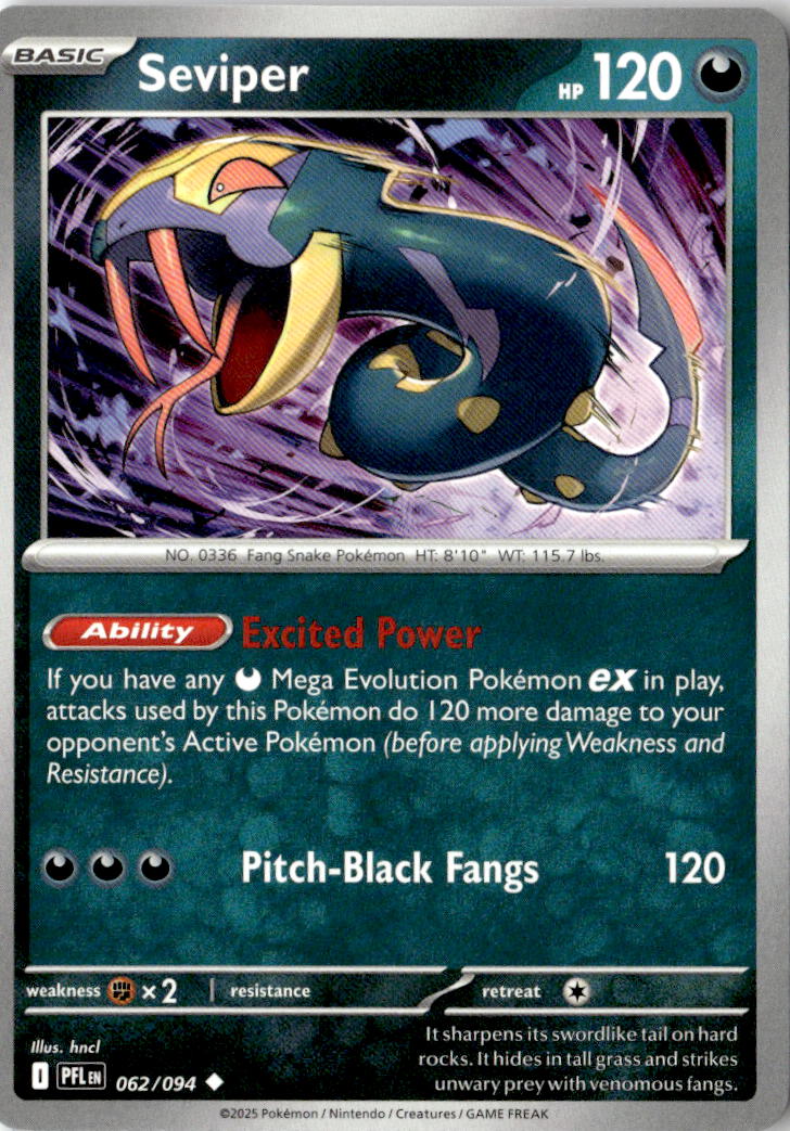 Front of Seviper 062/094 from Phantasmal Flames