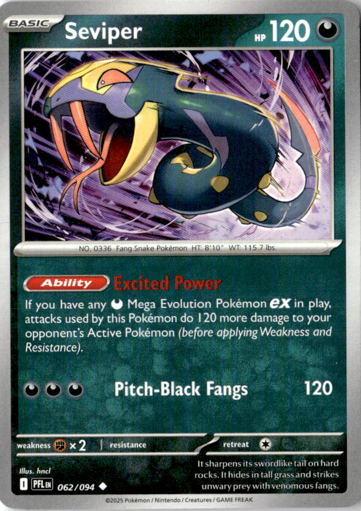 Front of Seviper 062/094 from Phantasmal Flames