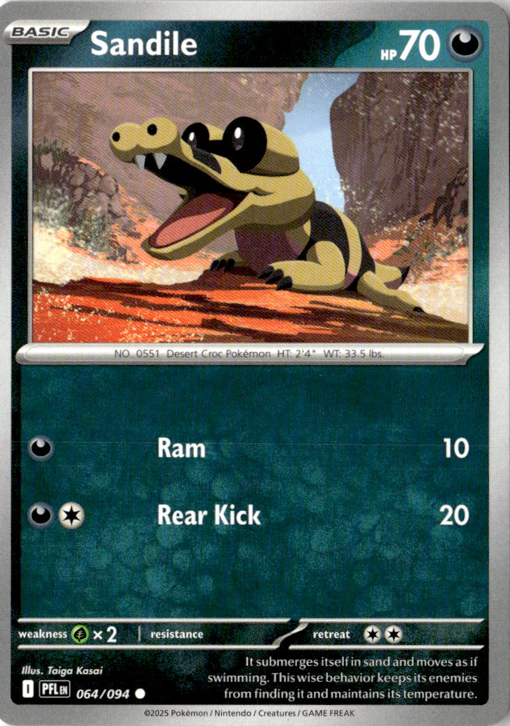 Front of Sandile 064/094 from Phantasmal Flames