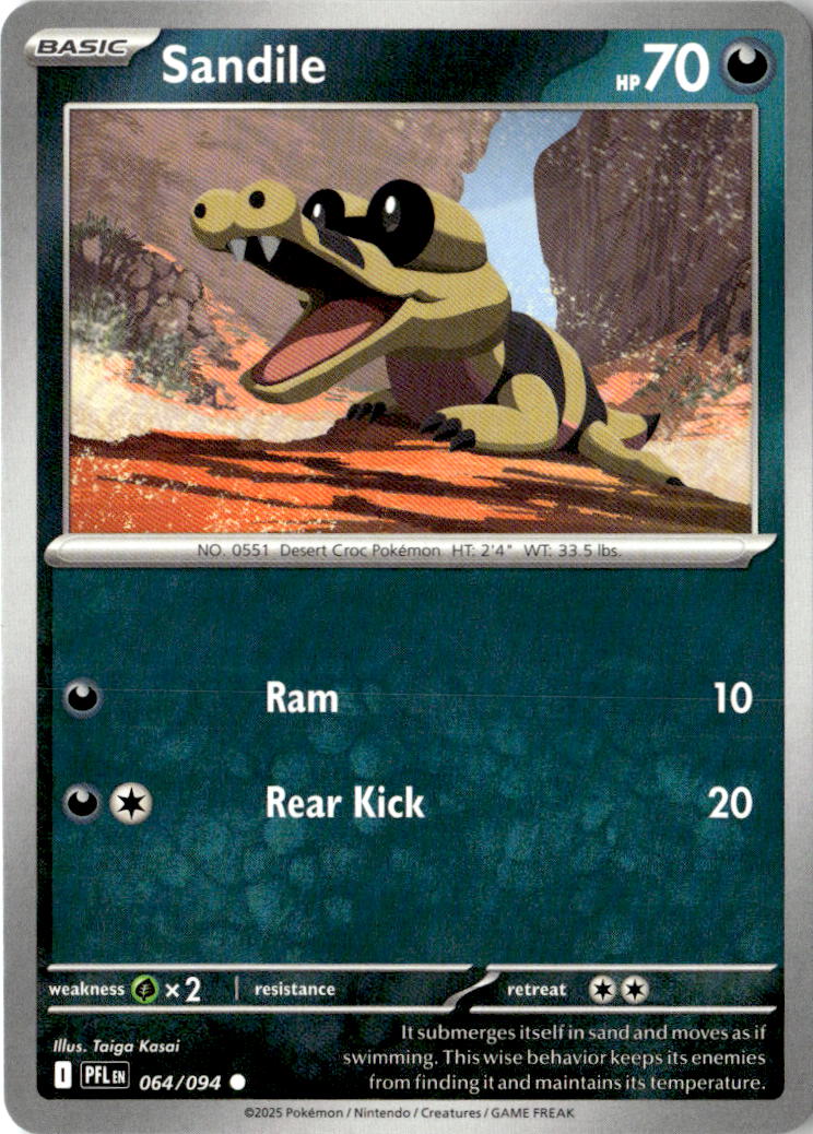 Front of Sandile 064/094 from Phantasmal Flames
