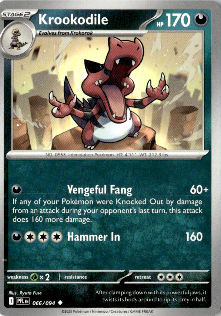 Front of Krookodile 066/094 from Phantasmal Flames