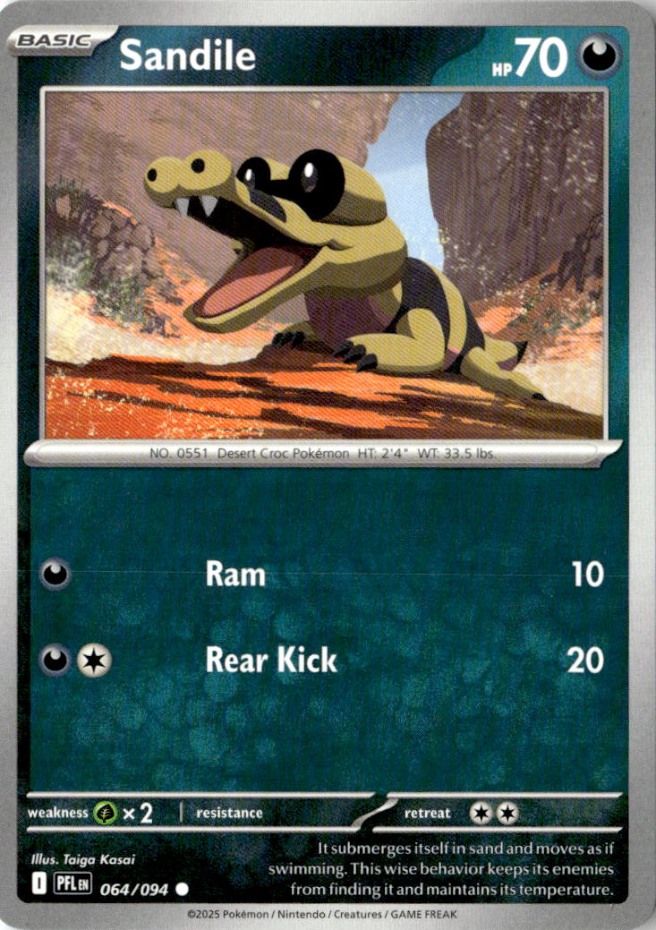 Front of Sandile 064/094 from Phantasmal Flames
