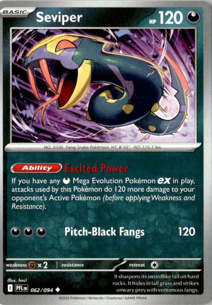 Front of Seviper 062/094 from Phantasmal Flames