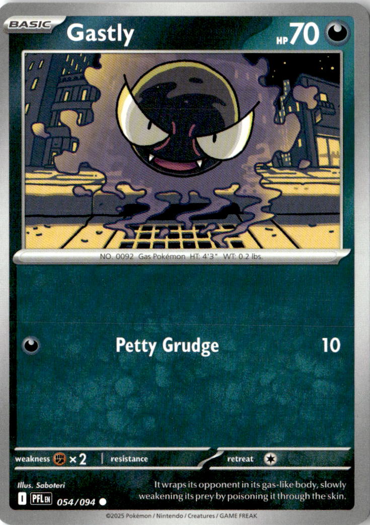 Front of Gastly 054/094 from Phantasmal Flames