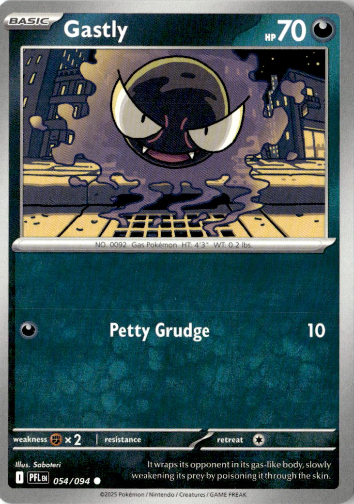 Front of Gastly 054/094 from Phantasmal Flames