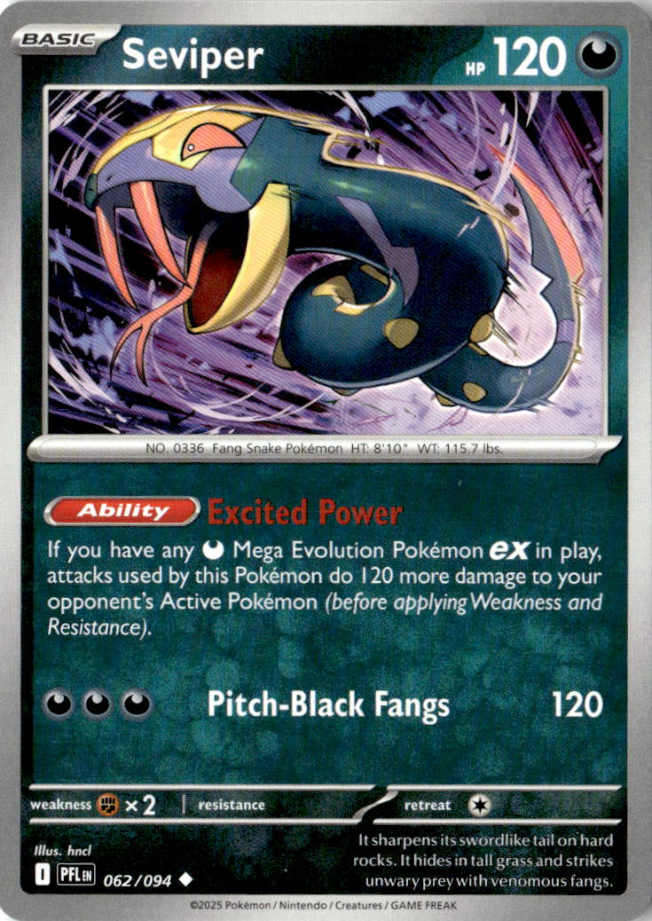 Front of Seviper 062/094 from Phantasmal Flames