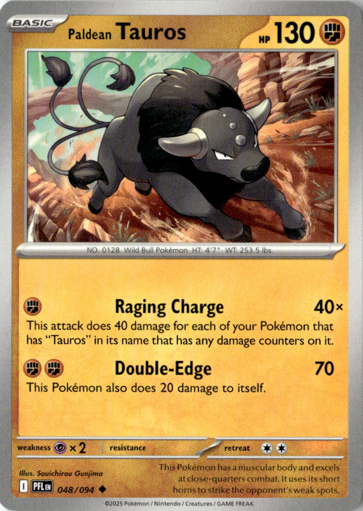 Front of Paldean Tauros 048/094 from Phantasmal Flames