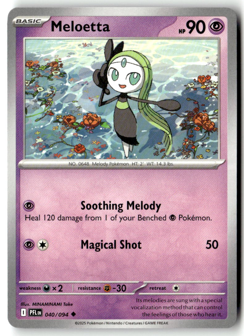 Front of Meloetta 040/094 from Phantasmal Flames