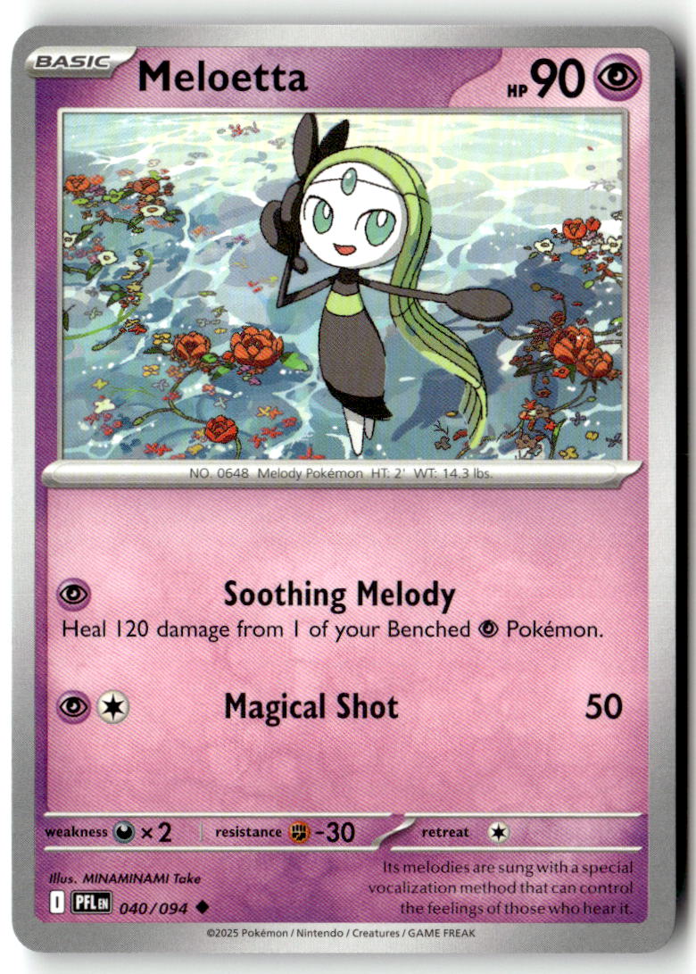 Front of Meloetta 040/094 from Phantasmal Flames