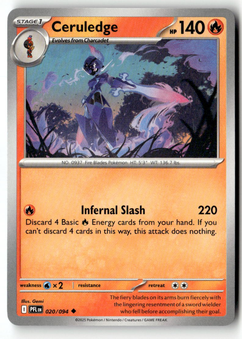 Front of Ceruledge 020/094 from Phantasmal Flames