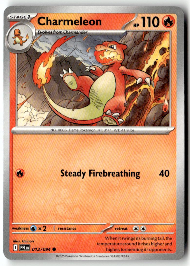 Front of Charmeleon 012/094 from Phantasmal Flames