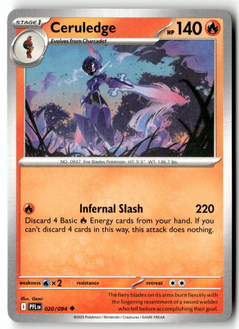 Front of Ceruledge 020/094 from Phantasmal Flames