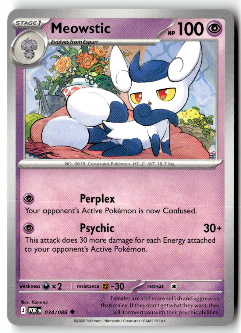 Front of Meowstic 034/088 from Perfect Order