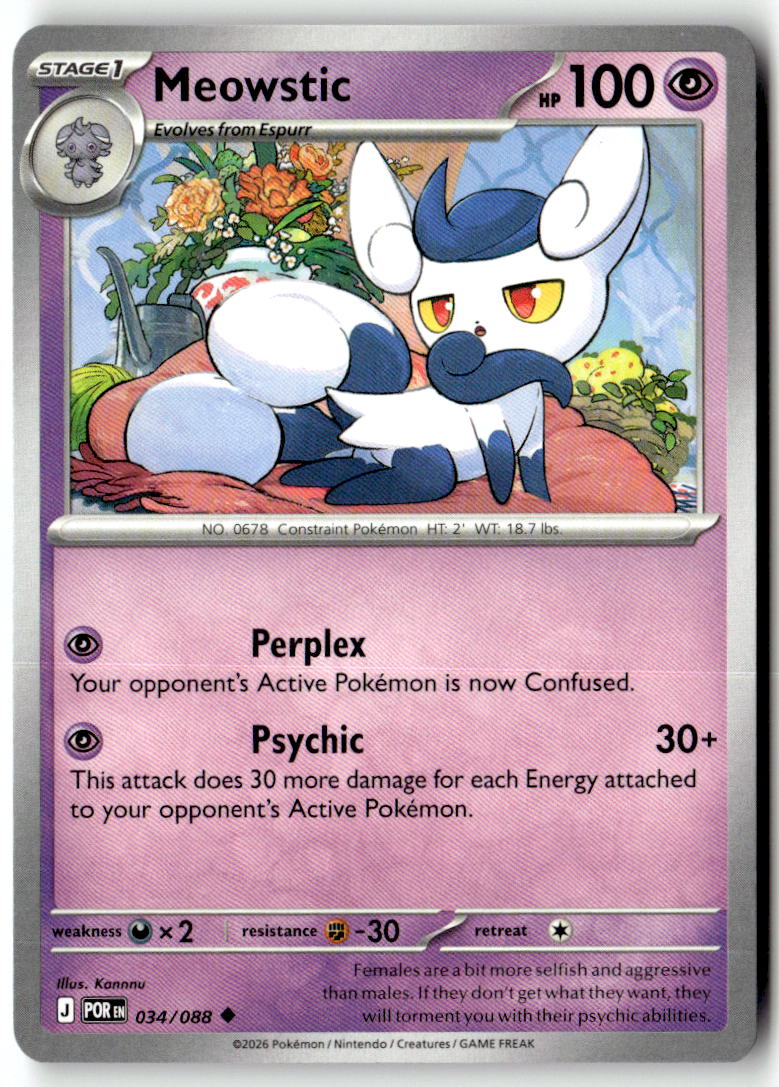 Front of Meowstic 034/088 from Perfect Order