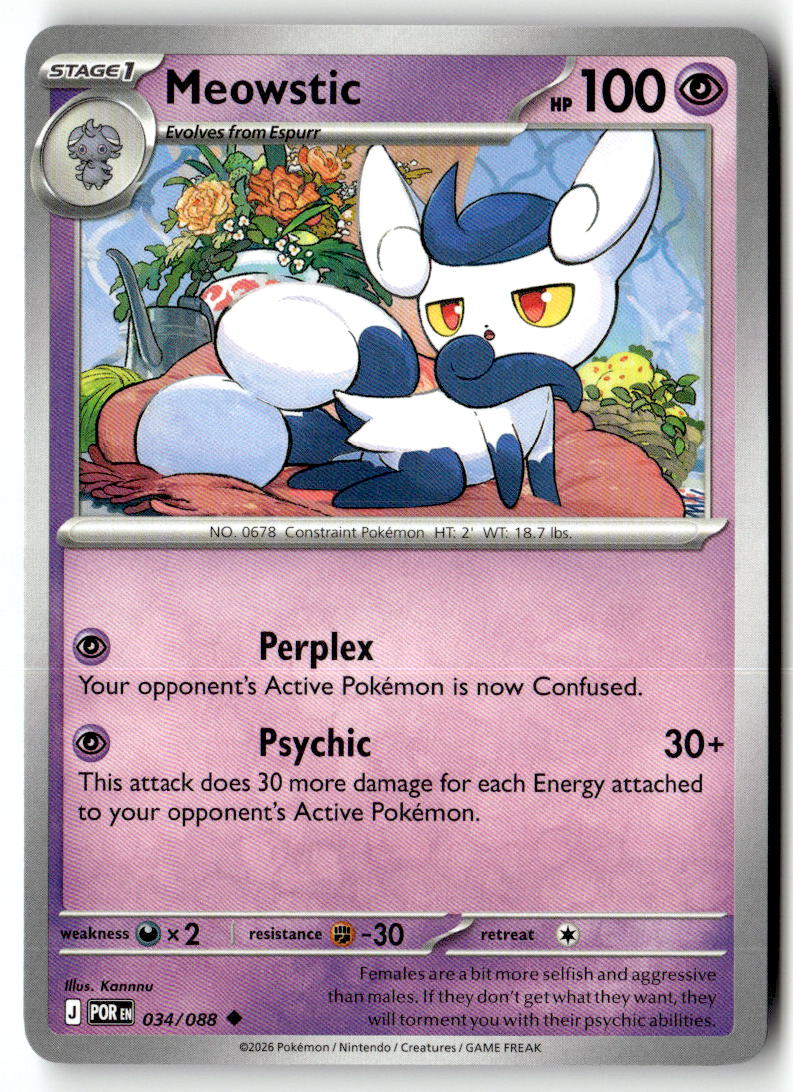 Front of Meowstic 034/088 from Perfect Order