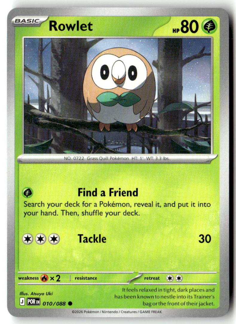 Front of Rowlet 010/088 from Perfect Order