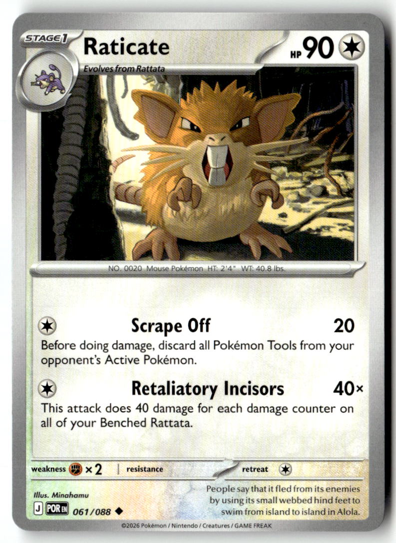 Front of Raticate 061/088 from Perfect Order