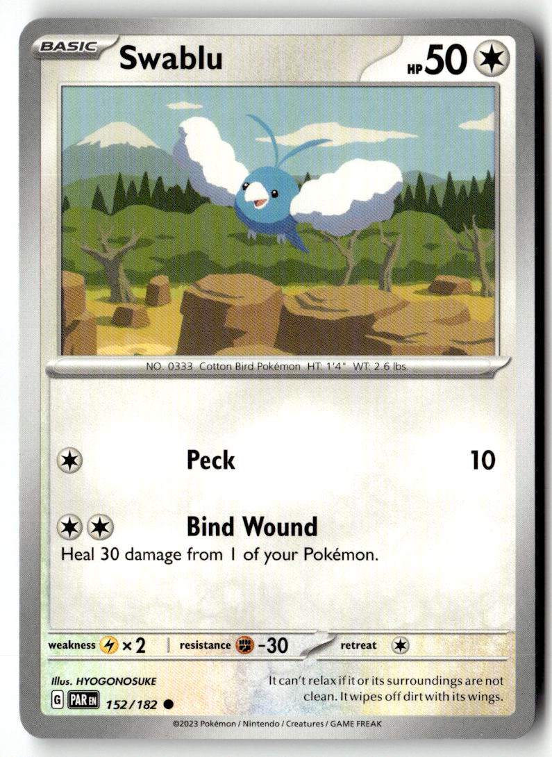 Front of Swablu 152/182 from Paradox Rift