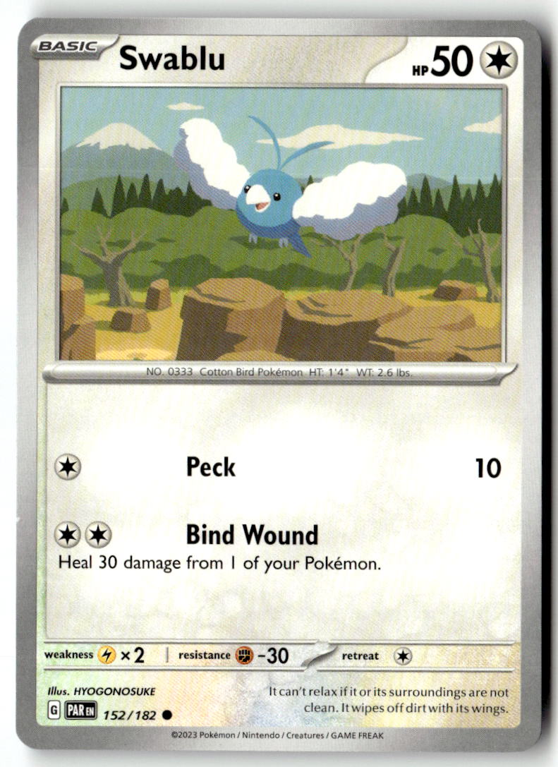 Front of Swablu 152/182 from Paradox Rift
