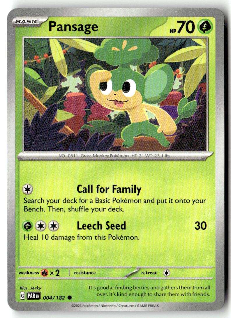Front of Pansage 004/182 from Paradox Rift