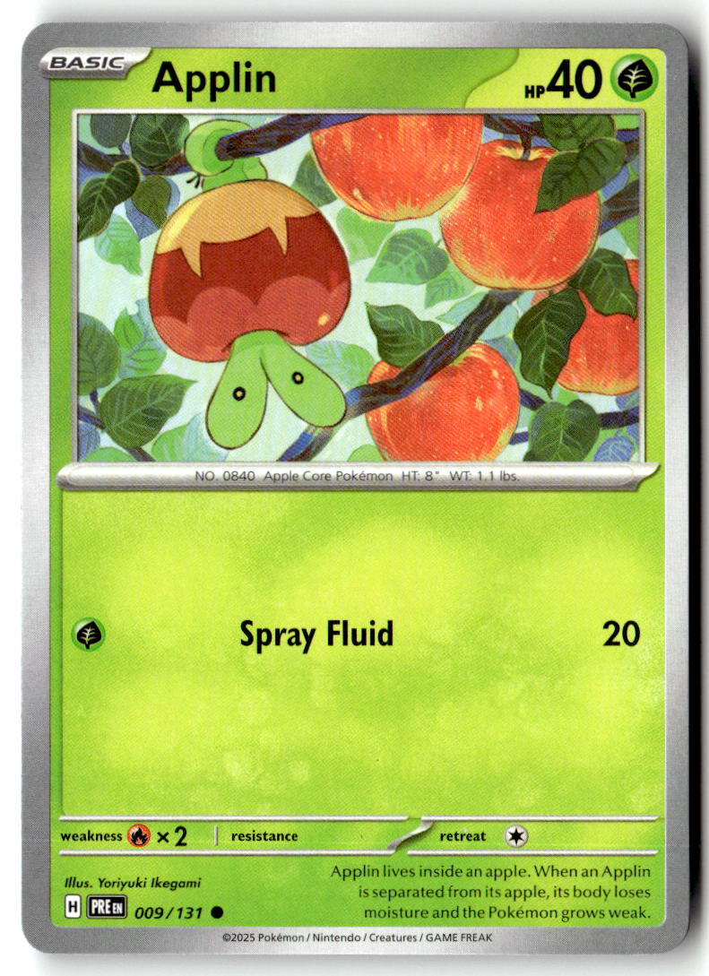 Front of Applin 009/131 from Prismatic Evolutions
