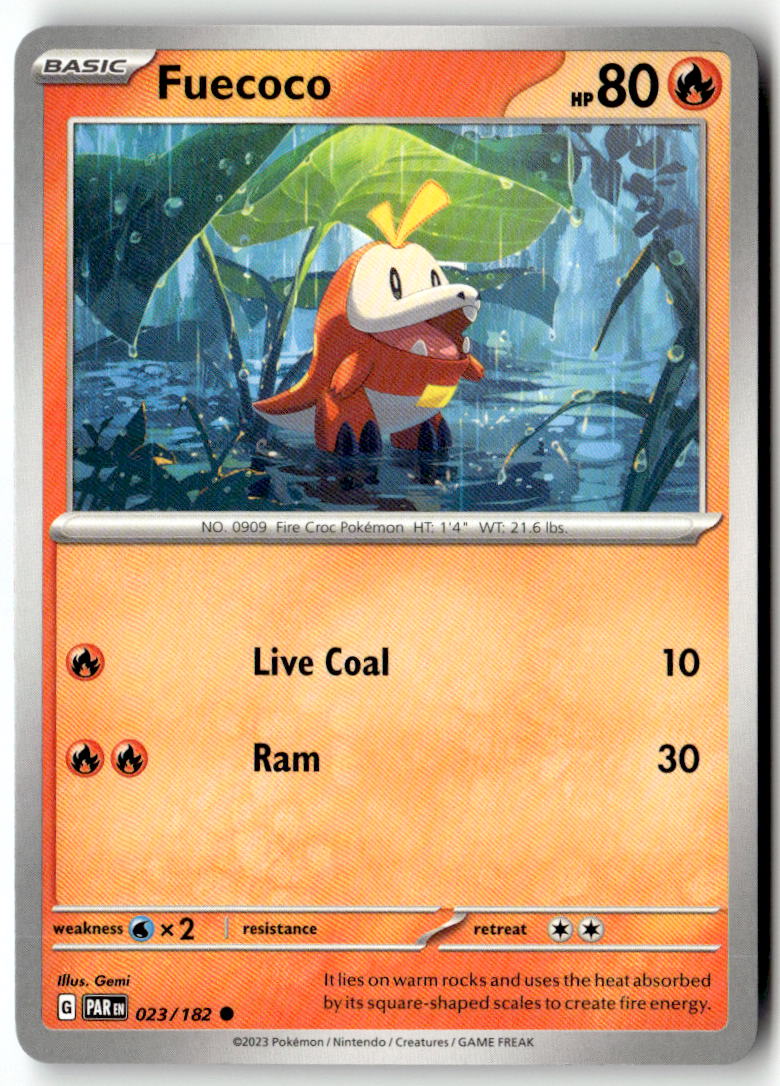 Front of Fuecoco 023/182 from Paradox Rift