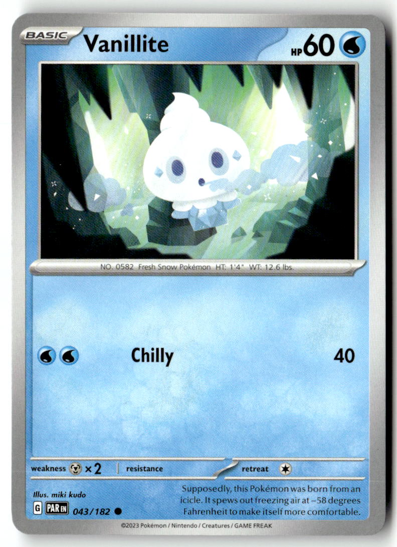Front of Vanillite 043/182 from Paradox Rift