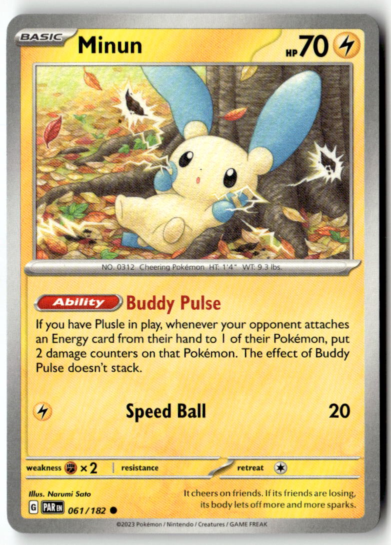 Front of Minun 061/182 from Paradox Rift