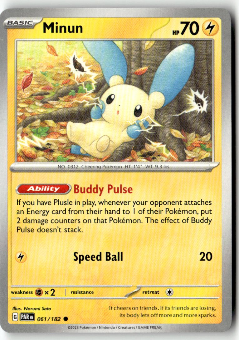 Front of Minun 061/182 from Paradox Rift