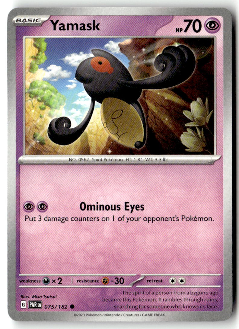 Front of Yamask 075/182 from Paradox Rift