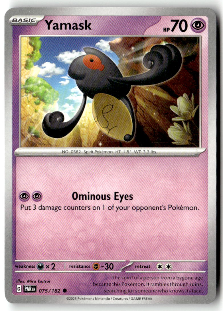 Front of Yamask 075/182 from Paradox Rift