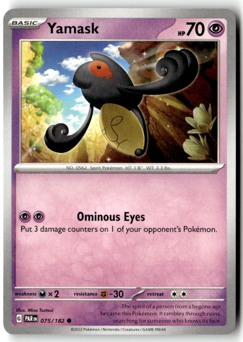 Front of Yamask 075/182 from Paradox Rift