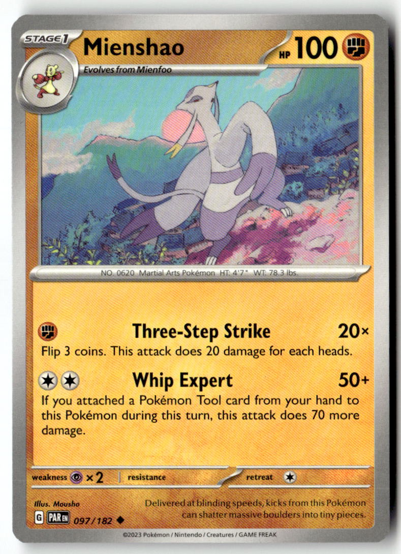 Front of Mienshao 097/182 from Paradox Rift