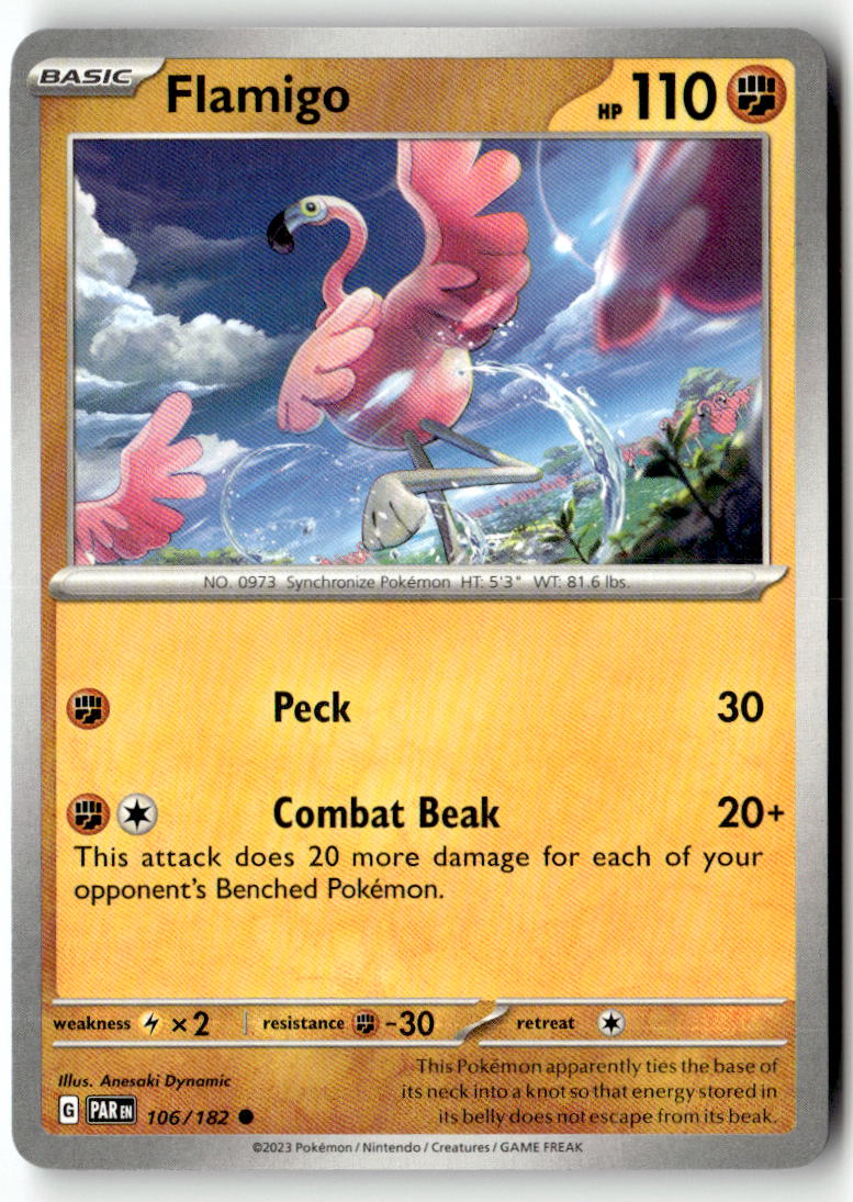 Front of Flamigo 106/182 from Paradox Rift
