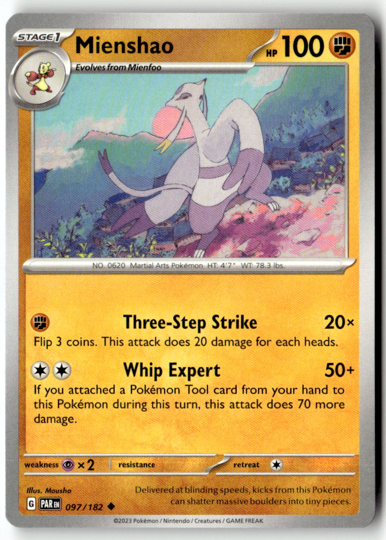 Front of Mienshao 097/182 from Paradox Rift