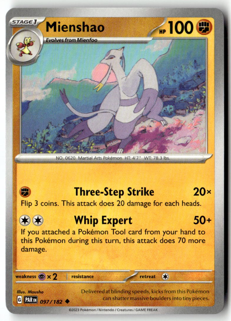 Front of Mienshao 097/182 from Paradox Rift