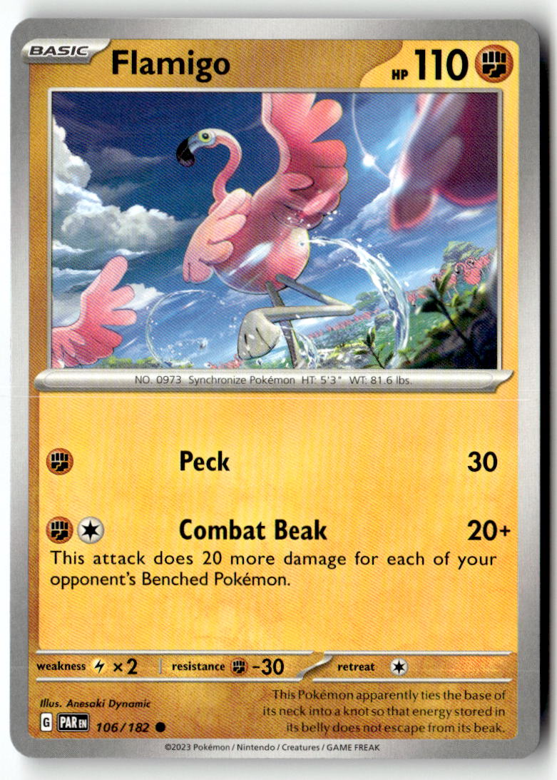 Front of Flamigo 106/182 from Paradox Rift