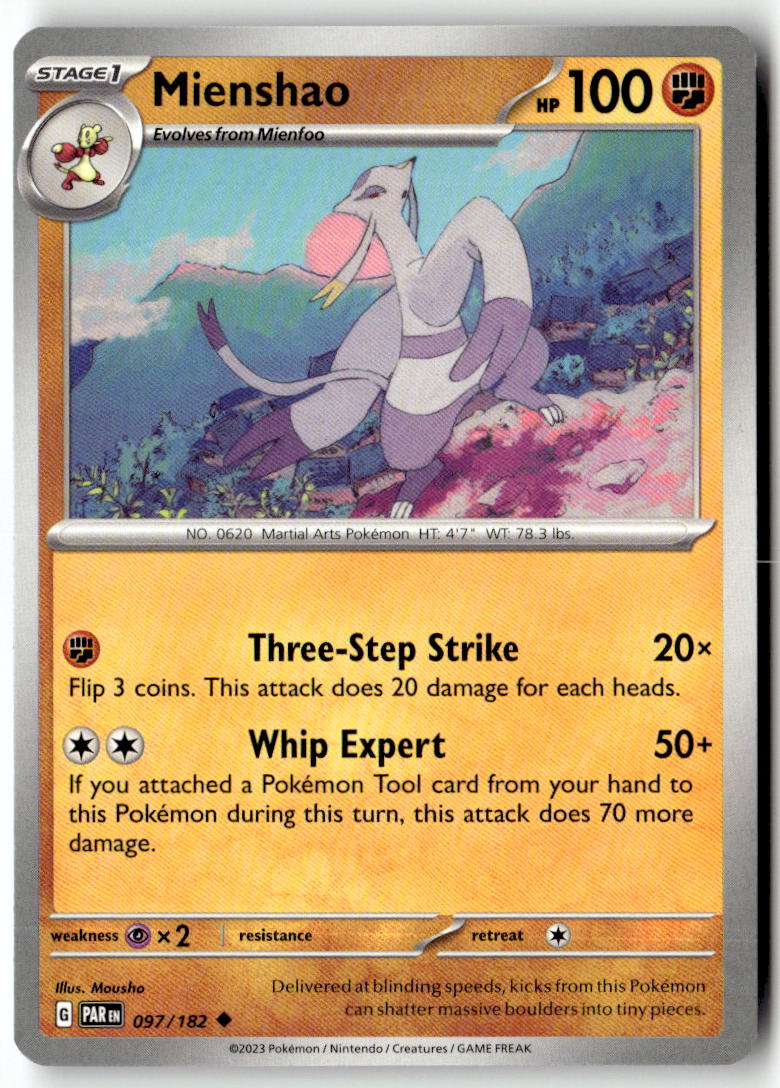 Front of Mienshao 097/182 from Paradox Rift