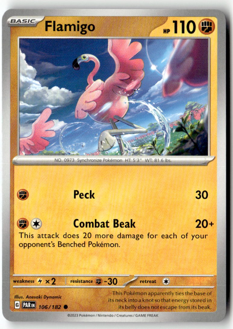 Front of Flamigo 106/182 from Paradox Rift