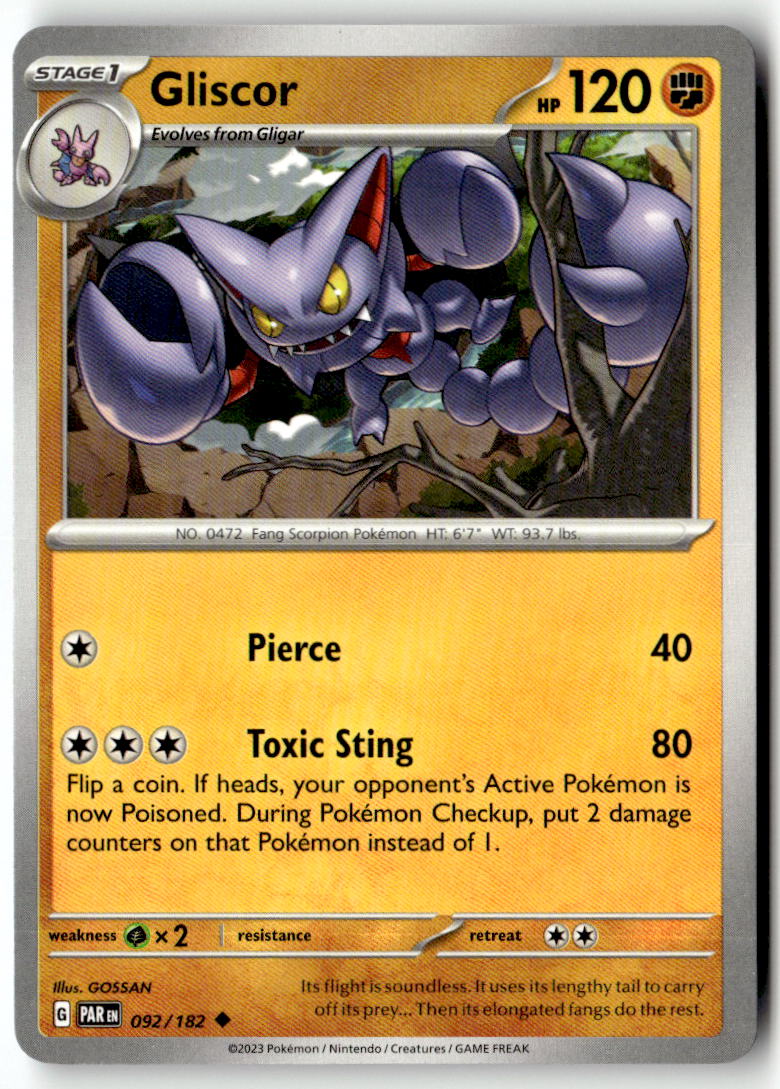 Front of Gliscor 092/182 from Paradox Rift