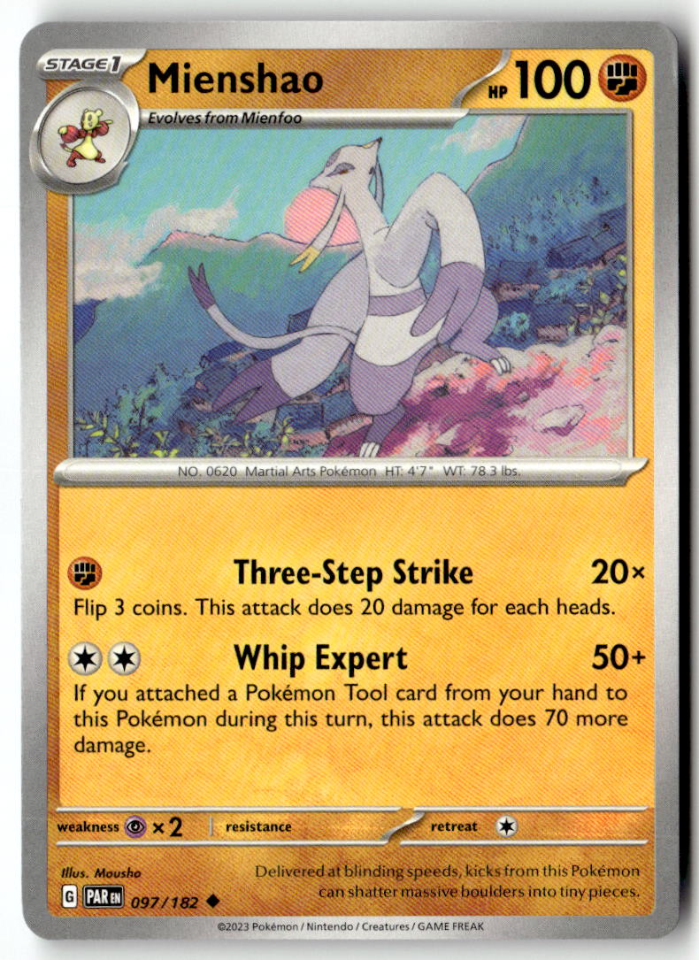 Front of Mienshao 097/182 from Paradox Rift