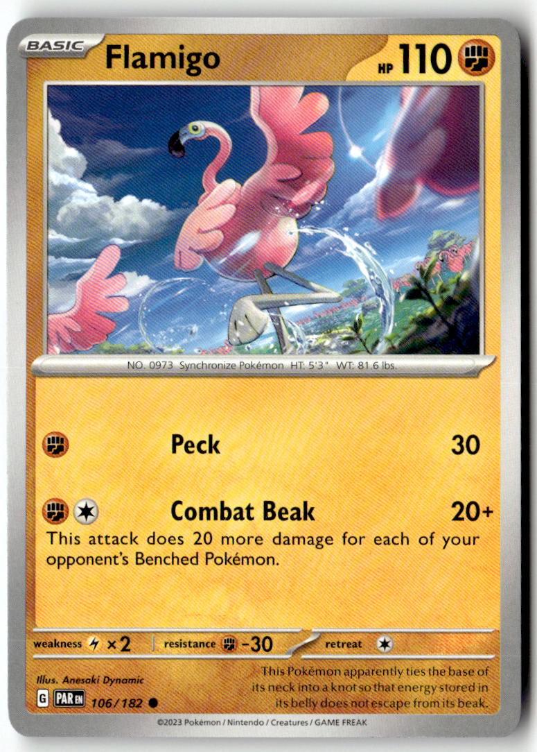 Front of Flamigo 106/182 from Paradox Rift