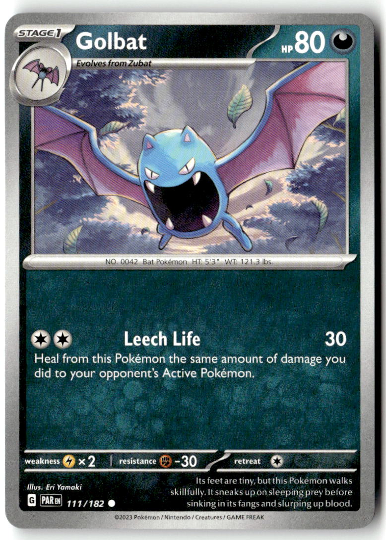 Front of Golbat 111/182 from Paradox Rift
