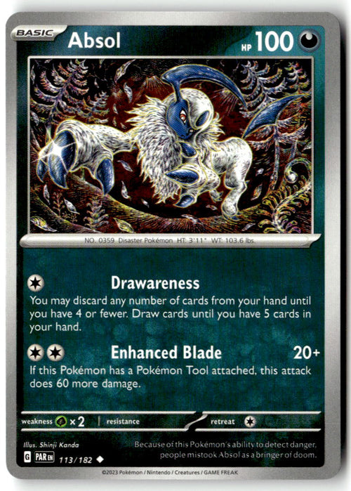 Front of Absol 113/182 from Paradox Rift